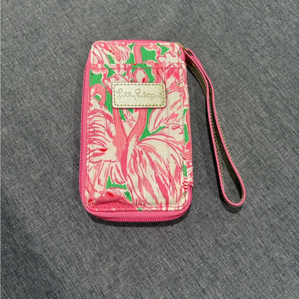 Lilly Pulitzer Floral Pink and Green wallet wristlet